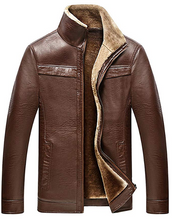 Load image into Gallery viewer, Brown Fur Leather Jacket - Shearling leather