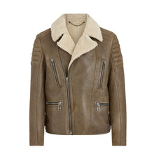 Load image into Gallery viewer, Men’s Brown Vintage B3 Shearling Jacket - Shearling leather