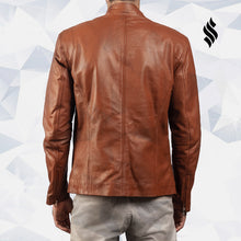 Load image into Gallery viewer, Brown Biker Leather Jacket | Brown Leather Jacket | Shop Biker Jacket