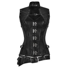 Load image into Gallery viewer, Gracelyn Overbust Corset - Shearling leather