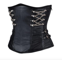 Load image into Gallery viewer, Pat Sheep Nappa Leather Underbust Corset - Shearling leather