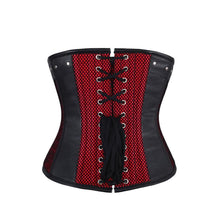 Load image into Gallery viewer, Shona Faux Leather Gothic Underbust Corset - Shearling leather