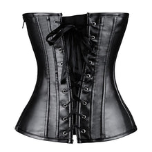Load image into Gallery viewer, Rosalee Sheep Nappa Leather Gothic Overbust Corset - Shearling leather