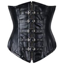 Load image into Gallery viewer, Spurs Faux Leather Longline Underbust Corset - Shearling leather