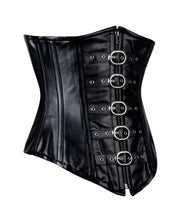 Load image into Gallery viewer, Spurs Faux Leather Longline Underbust Corset - Shearling leather