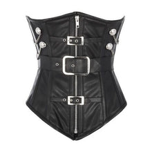 Load image into Gallery viewer, Kathrin Sheep Nappa Underbust Corset With Buckle And Chain Design - Shearling leather