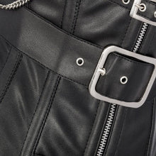 Load image into Gallery viewer, Kathrin Sheep Nappa Underbust Corset With Buckle And Chain Design - Shearling leather