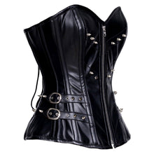 Load image into Gallery viewer, Brommel Sheep Nappa Leather Overbust Corset - Shearling leather