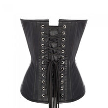 Load image into Gallery viewer, Cavill Black Faux Leather Overbust Corset with Criss Cross Lacing - Shearling leather