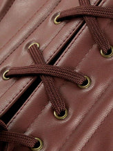 Load image into Gallery viewer, Graz Steampunk Spiral Steel Boned Faux Leather Underbust Corset - Shearling leather