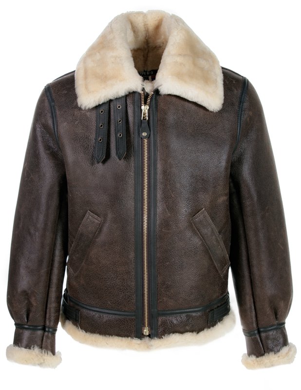 Sheepskin leather 2025 bomber jacket