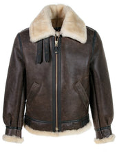 Load image into Gallery viewer, Classic B-3 Sheepskin Leather Bomber Jacket - Shearling leather
