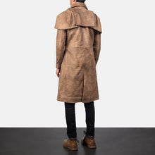 Load image into Gallery viewer, Mens Classic Brown Cowhide Leather Duster Coat