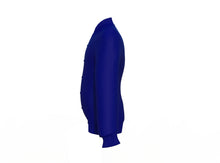 Load image into Gallery viewer, Navy Varsity Letterman Jacket with Navy Sleeves - Shearling leather