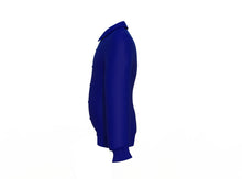Load image into Gallery viewer, Navy Varsity Letterman Jacket with Navy Sleeves - Shearling leather