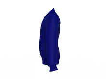 Load image into Gallery viewer, Navy Varsity Letterman Jacket with Navy Sleeves - Shearling leather