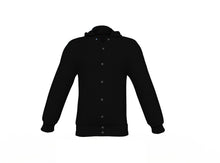 Load image into Gallery viewer, Black Varsity Letterman Jacket with Black Sleeves - Shearling leather