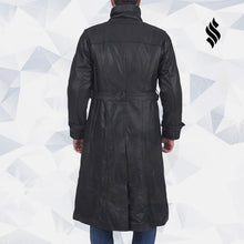 Load image into Gallery viewer, Daniel Black Leather Trench Coat - Shearling leather