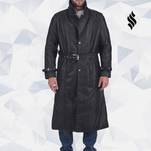 Load image into Gallery viewer, Daniel Black Leather Trench Coat - Shearling leather
