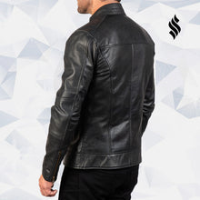 Load image into Gallery viewer, Black Leather Biker Jacket | Motorcycle Jacket | Biker Leather Jacket