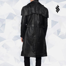 Load image into Gallery viewer, Deux Black Leather Trench Coat - Shearling leather
