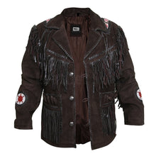 Load image into Gallery viewer, Chocolate Brown Fringe Leather Jacket | Buy Western Leather Jackets