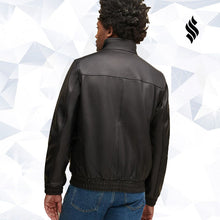 Load image into Gallery viewer, Elasticated Self Band Leather Bomber Jacket - Shearling leather