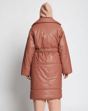 Load image into Gallery viewer, Faux Leather Puffer Trench Coat