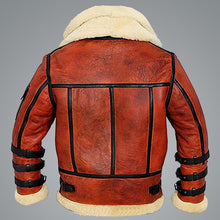 Load image into Gallery viewer, Aviator Sheepskin RAF Men B6 Waxed Bomber Shearling Leather Jacket