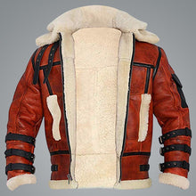 Load image into Gallery viewer, Aviator Sheepskin RAF Men B6 Waxed Bomber Shearling Leather Jacket
