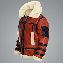 Load image into Gallery viewer, Aviator Sheepskin RAF Men B6 Waxed Bomber Shearling Leather Jacket