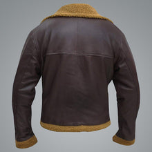 Load image into Gallery viewer, B3 Men Flying Aviator Winter Sheepskin Shearling Bomber Leather JacketB3 Men Flying Aviator Winter Sheepskin Shearling Bomber Leather Jacket