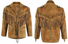 Load image into Gallery viewer, Men's Western Suede Leather Jacket | Cowboy Leather Jackets