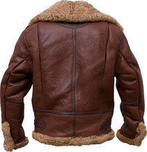 Load image into Gallery viewer, Pilot Bomber Leather Jacket With Fur | Fur Aviator Leather Jackets