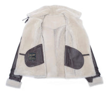 Load image into Gallery viewer, Jayne's Sheepskin Brown Biker Shearling Jacket - Shearling leather