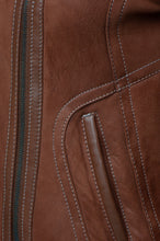 Load image into Gallery viewer, Reyna's Tan Sheepskin Shearling B-3 Bomber Style Jacket - Shearling leather