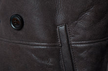 Load image into Gallery viewer, Jozef's 3/4 length brown shearling buttoned coat - Shearling leather