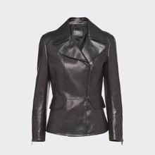 Load image into Gallery viewer, women's biker leather jacket