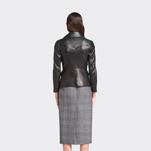 Load image into Gallery viewer, women's biker leather jacket