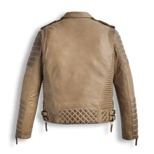 Load image into Gallery viewer, Desert Brown Waxed Biker Leather Motorbike Jacket