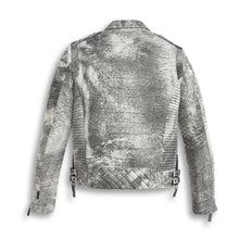 Load image into Gallery viewer, Men Storm Grey Biker Leather JacketMen Storm Grey Biker Leather Motorcycle Riding Moto Jacket
