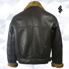 Load image into Gallery viewer, Men Black B3 Sheepskin Jacket - Shearling leather jacket