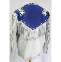 Load image into Gallery viewer, Western Suede Jacket Fringes Beads Native American Cowboy Jacket - Shearling leather