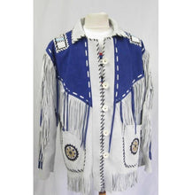Load image into Gallery viewer, Western Suede Jacket Fringes Beads Native American Cowboy Jacket - Shearling leather