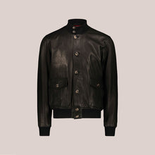 Load image into Gallery viewer, Men Vintage Black A-1 Flight Lambskin Leather Bomber Jacket
