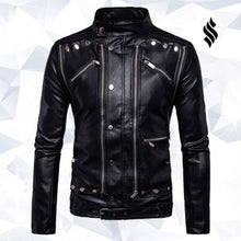 Load image into Gallery viewer, Men’s New Classic Style Leather Fashion jacket - Shearling leather