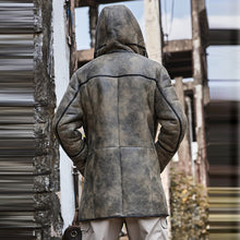 Load image into Gallery viewer, Men's B7 Hooded RAF Aviator Sheepskin Flying Fur Shearling Jacket Coat