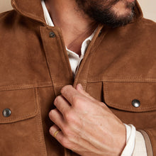 Load image into Gallery viewer, Men's Brown Suede Leather Cowboy Western Jacket