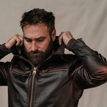 Load image into Gallery viewer, Men's Classic Brown Flight Leather Jacket