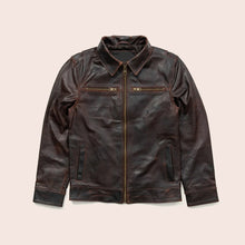 Load image into Gallery viewer, Men's Classic Brown Flight Leather Jacket